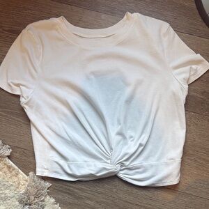 White Knotted Women's crop top